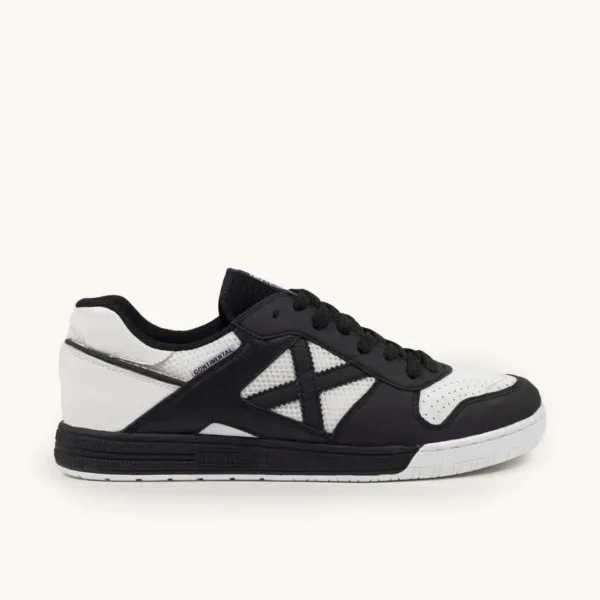 munich continental 968 futsal patike crno bijela kombinacija bočni pogled