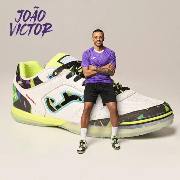 Joma Top Flex 2692 Joao Victor – bijele patike s crnim i fluorescentno žutim detaljima